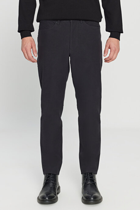 360 Her Yöne Esneyen Slim Fit Dar Kesim Pamuklu 5 Cep Casual Siyah Pantolon resmi