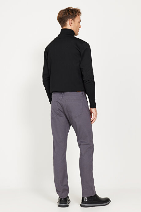 Slim Fit Dar Kesim 5 Cep Pamuklu Esnek Antrasit Pantolon resmi