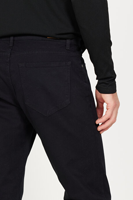 Slim Fit Dar Kesim 5 Cep Pamuklu Esnek Siyah Pantolon resmi