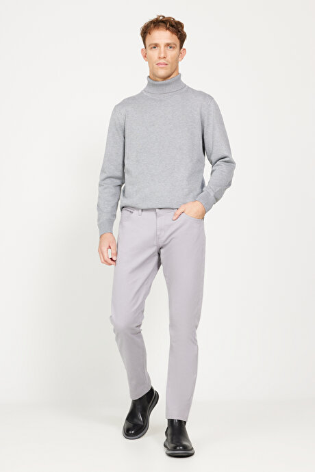 Slim Fit Dar Kesim 5 Cep Pamuklu Esnek Taş Pantolon resmi