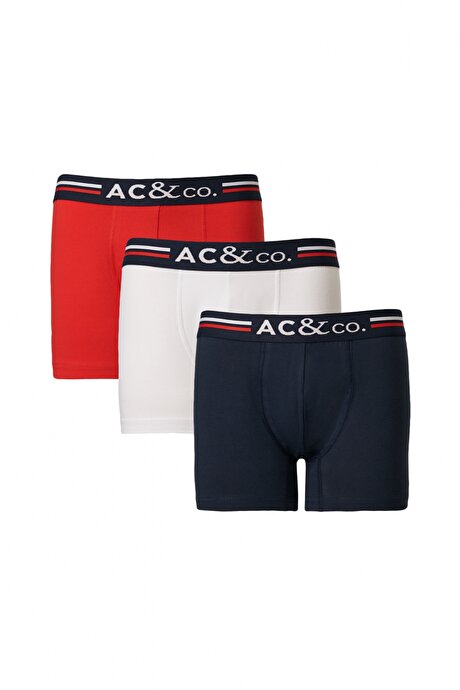 3'lü Kırmızı-Lacivert Boxer resmi