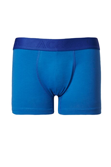 Premium Pamuklu 3'lü Paket Esnek Saks-Kırmızı Boxer resmi