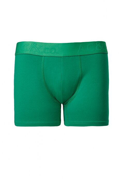 Premium Pamuklu 3'lü Paket Esnek Saks-Kırmızı Boxer resmi