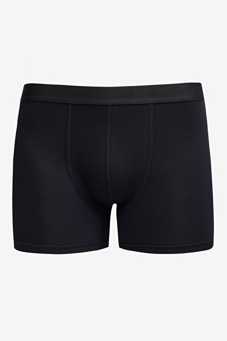 Premium Pamuklu 3'lü Paket Esnek Siyah Boxer resmi