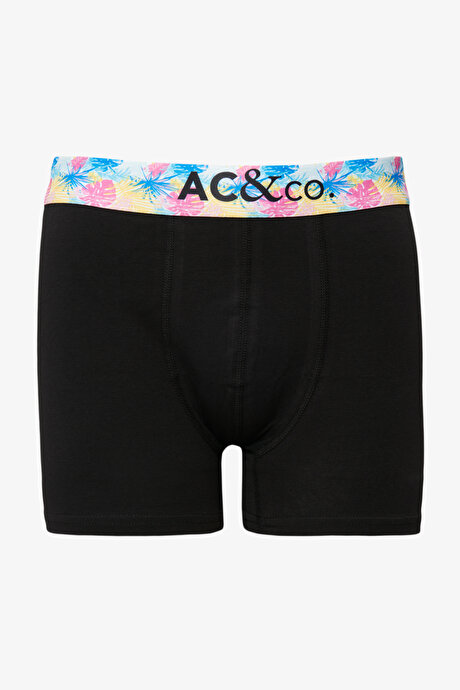 Premium Pamuklu 3'lü Paket Özel Kutulu Esnek Siyah Üçlü Boxer resmi