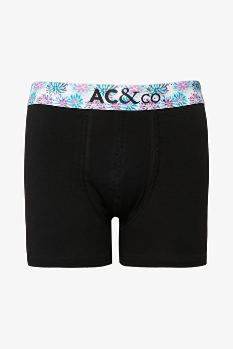 Premium Pamuklu 3'lü Paket Özel Kutulu Esnek Siyah Üçlü Boxer resmi