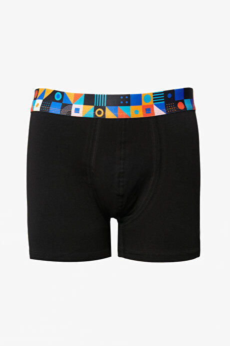 Premium Pamuklu 3'lü Paket Özel Kutulu Esnek Siyah Üçlü Boxer resmi