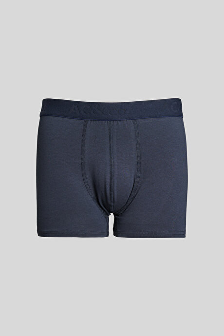 Premium Pamuklu 3'lü Paket Desenli Lacivert Boxer resmi