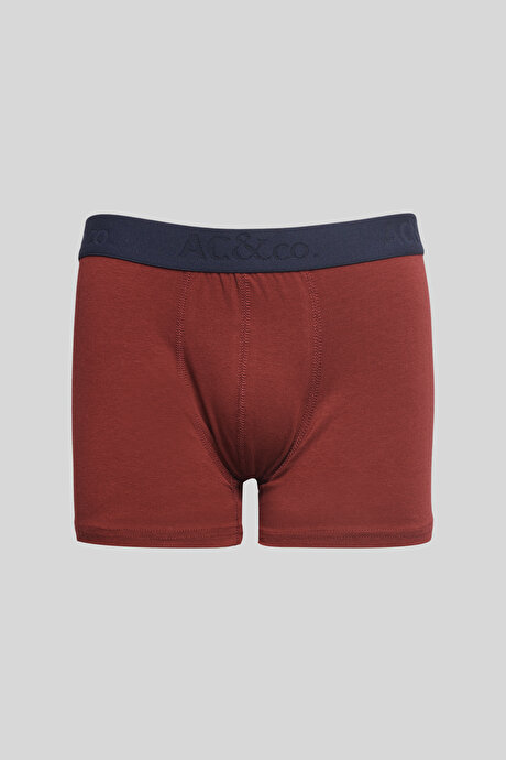 Premium Pamuklu 3'lü Paket Desenli Lacivert Boxer resmi