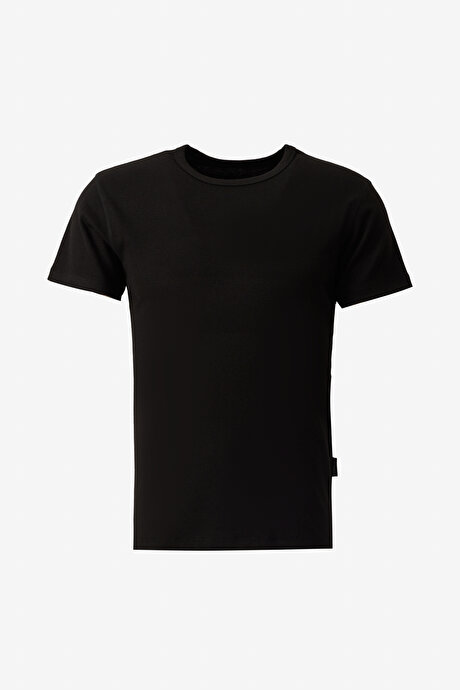 Standart Fit Normal Kesim Isı Koruyan Nefes Alabilen Siyah Termal Tişört resmi