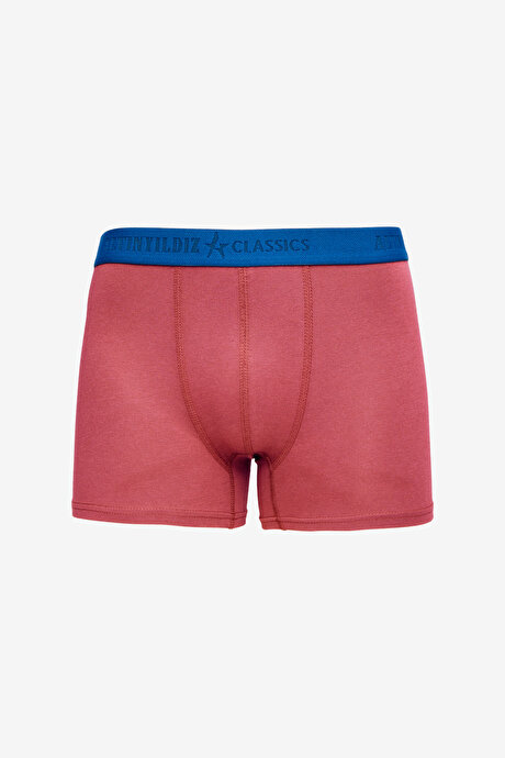 3'lü Standart Fit Normal Kesim Lacivert-Bordo Boxer resmi