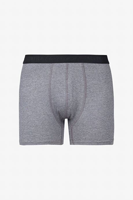 Premium Pamuklu 2'li Paket Esnek Siyah-Antrasit Boxer resmi