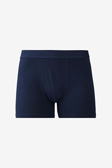 Pamuklu 3'lü Paket Esnek Lacivert-Bordo-Siyah Boxer resmi