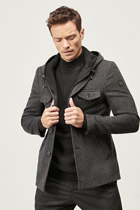 Antrasit Overcoat Mont resmi