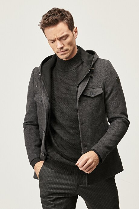 Antrasit Overcoat Mont resmi