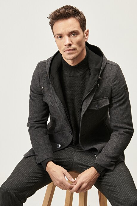 Antrasit Overcoat Mont resmi