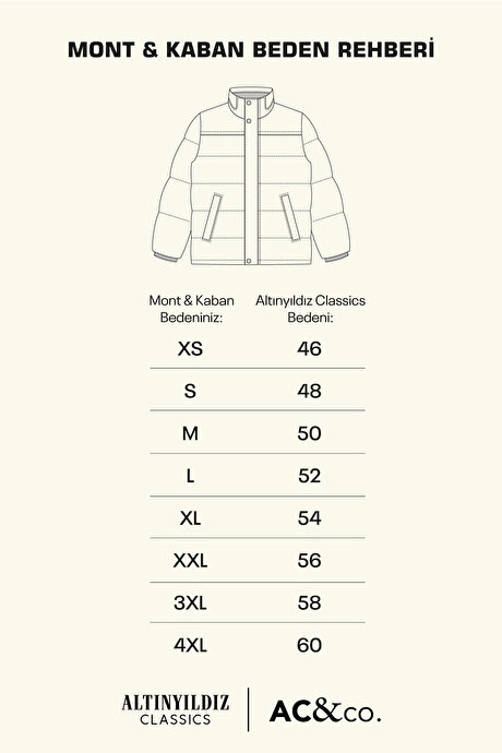 Standart Fit Normal Kesim Dik Yaka Kapitone Desenli Siyah Mont resmi