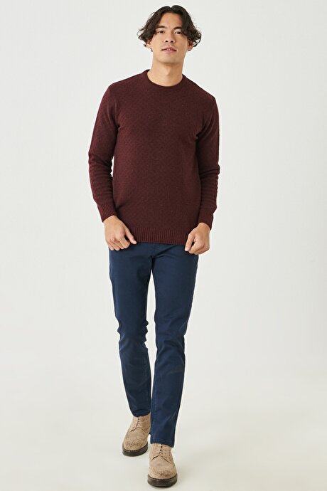 360 Derece Her Yöne Esneyen Slim Fit Dar Kesim Pamuklu Rahat Lacivert Pantolon resmi