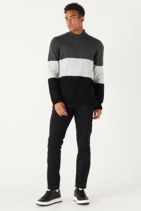 360 Derece Her Yöne Esneyen Slim Fit Dar Kesim Pamuklu Rahat Siyah Pantolon resmi