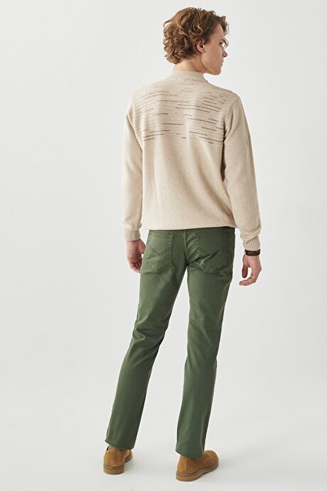360 Derece Her Yöne Esneyen Slim Fit Dar Kesim Pamuklu Rahat Yeşil Pantolon resmi