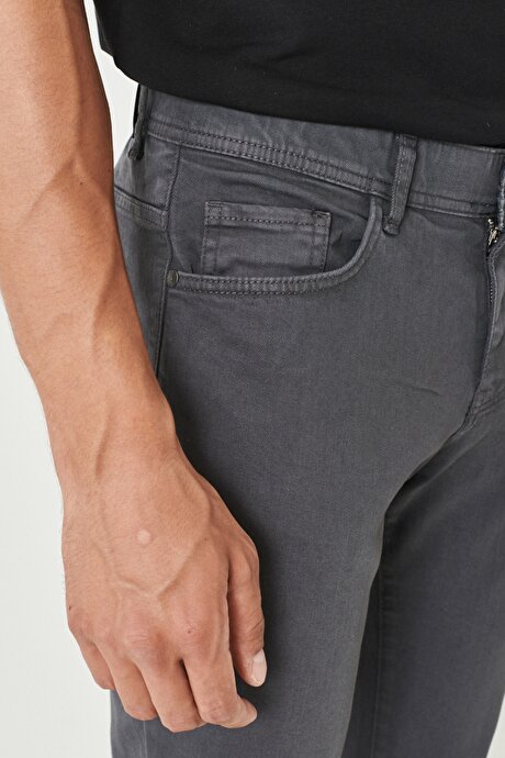 360 Derece Her Yöne Esneyen Rahat Slim Fit Antrasit Pantolon resmi