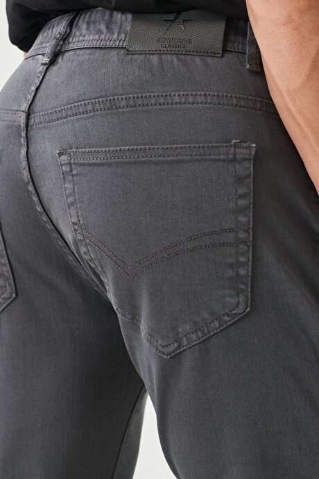 360 Derece Her Yöne Esneyen Rahat Slim Fit Antrasit Pantolon resmi