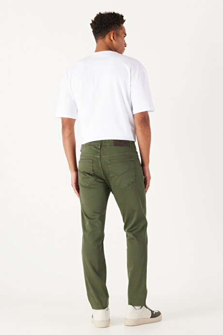 360 Derece Her Yöne Esneyen Rahat Slim Fit Haki Pantolon resmi