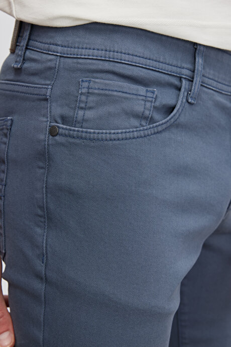 360 Derece Her Yöne Esneyen Rahat Slim Fit İndigo Pantolon resmi