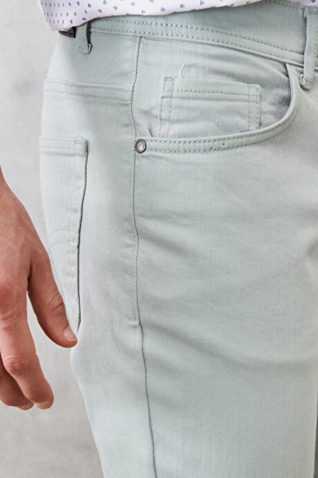 360 Derece Her Yöne Esneyen Rahat Slim Fit Su Yeşili Pantolon resmi