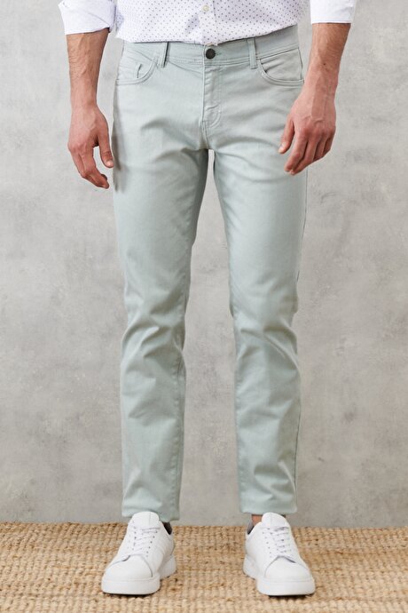 360 Derece Her Yöne Esneyen Rahat Slim Fit Su Yeşili Pantolon resmi