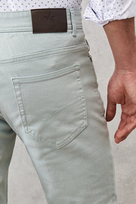360 Derece Her Yöne Esneyen Rahat Slim Fit Su Yeşili Pantolon resmi