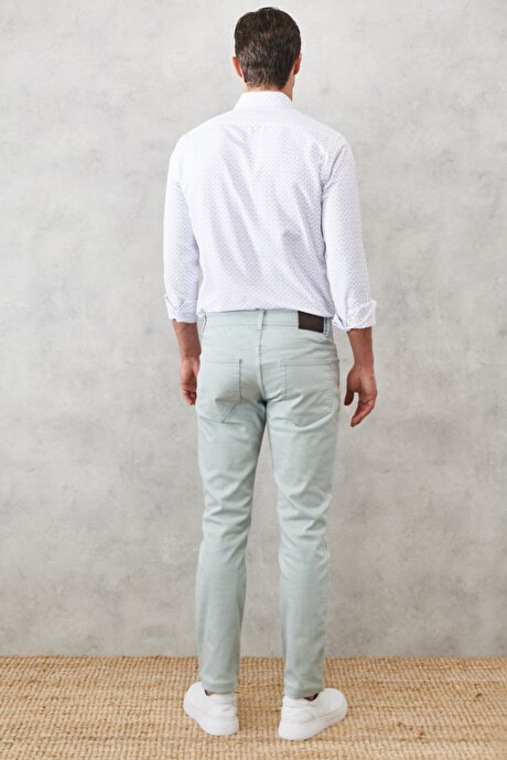 360 Derece Her Yöne Esneyen Rahat Slim Fit Su Yeşili Pantolon resmi