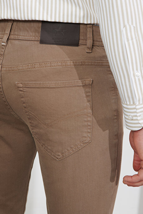 360 Derece Her Yöne Esneyen Rahat Slim Fit Vizon Pantolon resmi