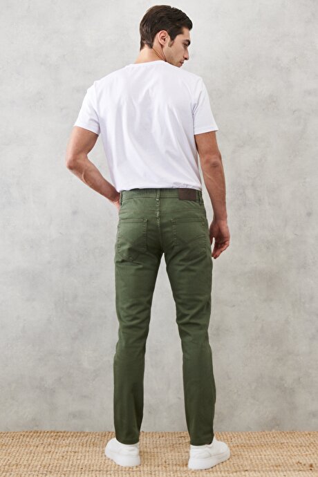 360 Derece Her Yöne Esneyen Rahat Slim Fit Yeşil Pantolon resmi