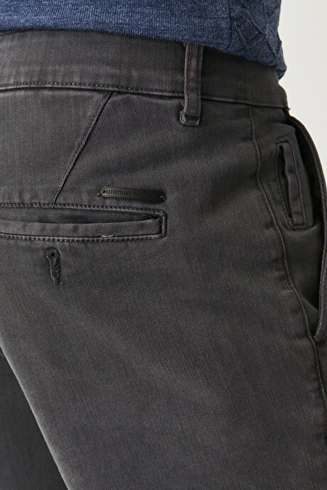 Comfort Fit 360 Derece Her Yöne Esneyen Yan Cep Koyu Gri Pantolon resmi