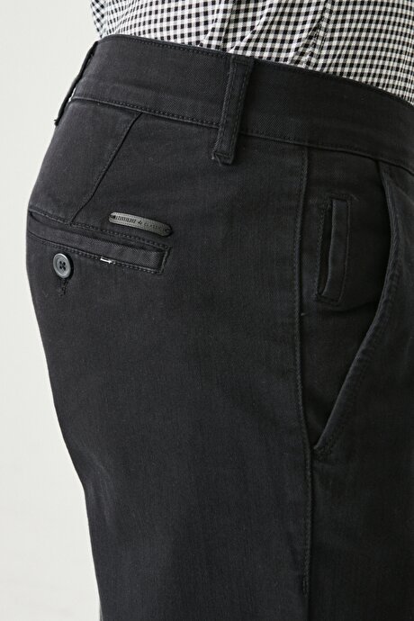 Comfort Fit 360 Derece Her Yöne Esneyen Yan Cep Siyah Pantolon resmi