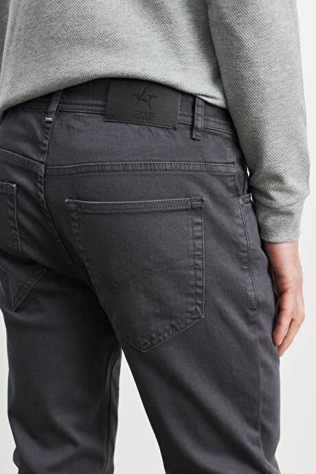 360 Derece Her Yöne Esneyen Slim Fit Dar Kesim Pamuklu Rahat Antrasit Pantolon resmi