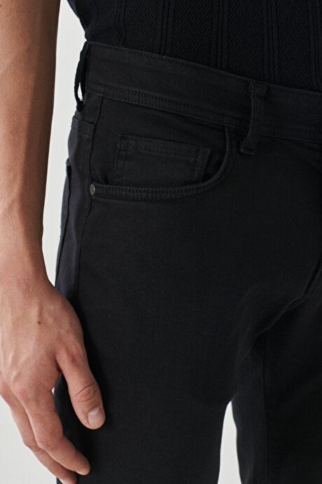 360 Derece Her Yöne Esneyen Slim Fit Dar Kesim Siyah Pantolon resmi