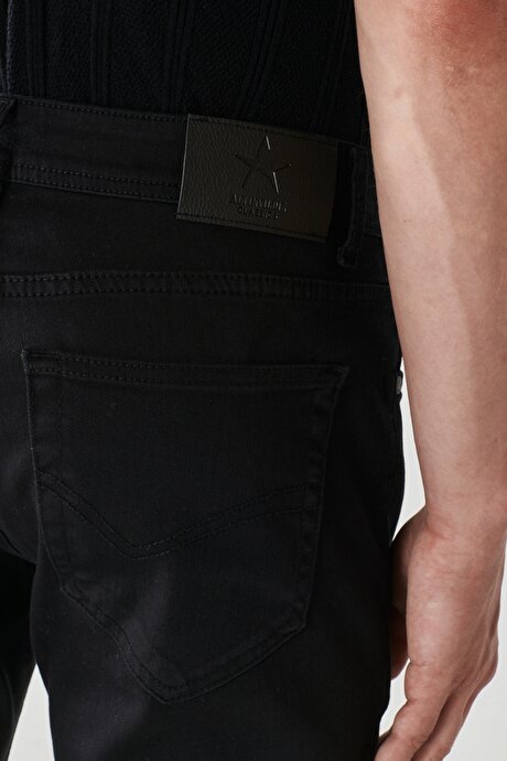 360 Derece Her Yöne Esneyen Slim Fit Dar Kesim Pamuklu Rahat Siyah Pantolon resmi