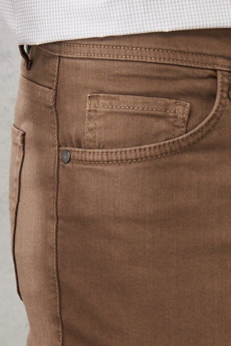 360 Derece Her Yöne Esneyen Slim Fit Dar Kesim Pamuklu Rahat Vizon Pantolon resmi