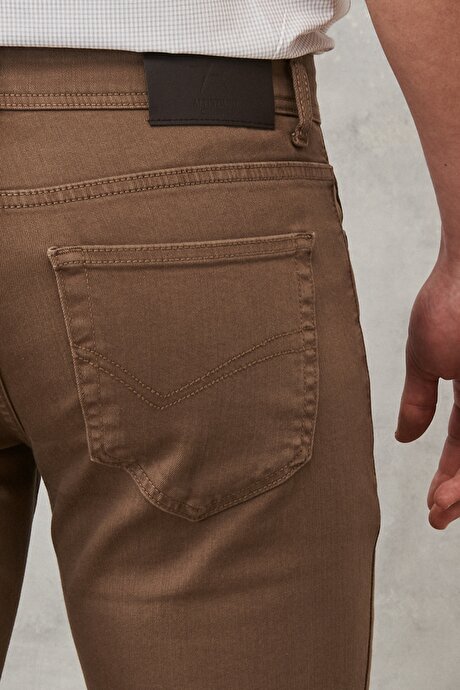 360 Derece Her Yöne Esneyen Slim Fit Dar Kesim Pamuklu Rahat Vizon Pantolon resmi