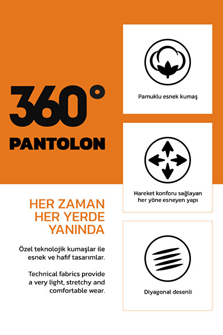 360 Derece Her Yöne Esneyen Slim Fit Dar Kesim Diyagonal Desenli Beyaz Pantolon resmi