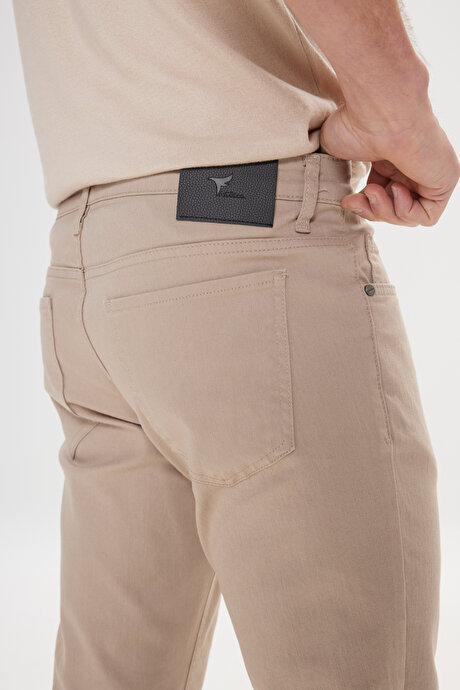360 Derece Her Yöne Esneyen Slim Fit Dar Kesim Diyagonal Desenli Taş Pantolon resmi