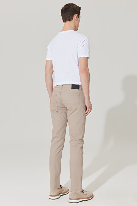 360 Derece Her Yöne Esneyen Slim Fit Dar Kesim Diyagonal Desenli Taş Pantolon resmi