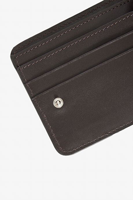 %100 Deri Kahverengi Cüzdan resmi