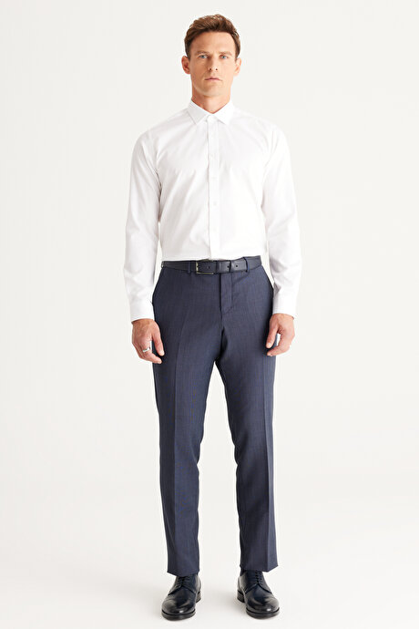 Ütü Gerektirmeyen Non-Iron Taılored Slim Fit Dar Kesim %100 Pamuk Beyaz Gömlek resmi