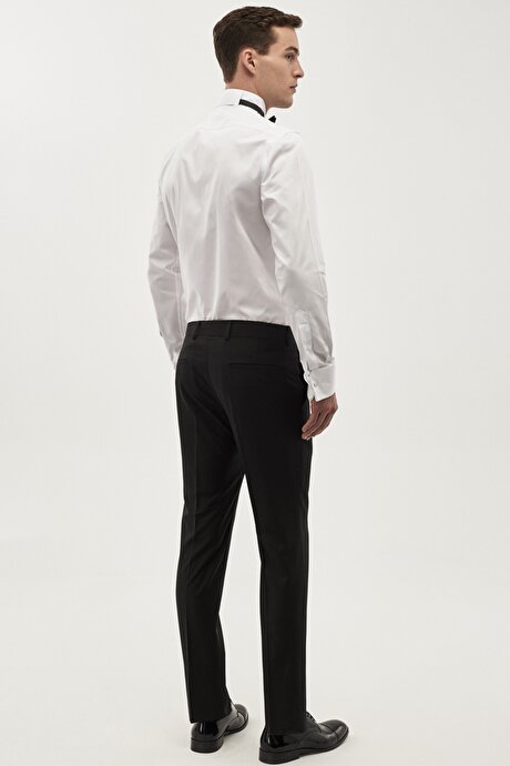 Damatlık Ata Yaka Tailored Slim Fit Beyaz Gömlek resmi