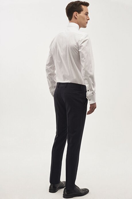 Damatlık Ata Yaka Tailored Slim Fit Beyaz Gömlek resmi