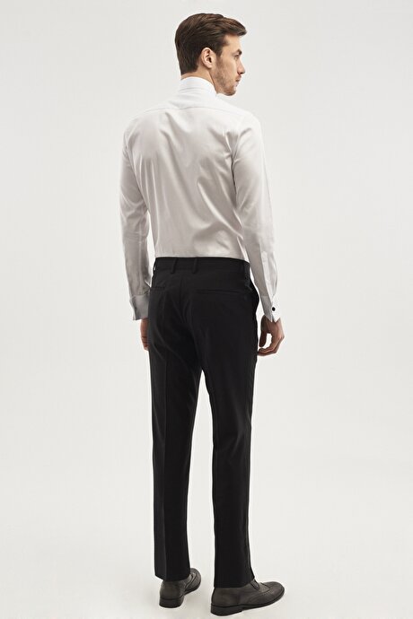 Damatlık Ata Yaka Tailored Slim Fit Beyaz Gömlek resmi