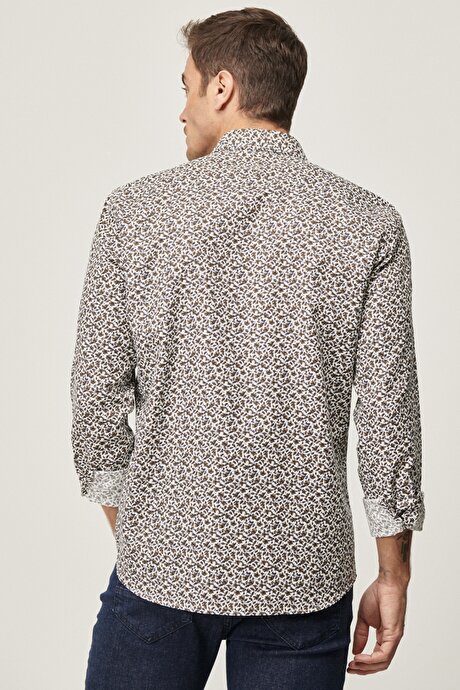 Beyaz-Kahve Gömlek resmi